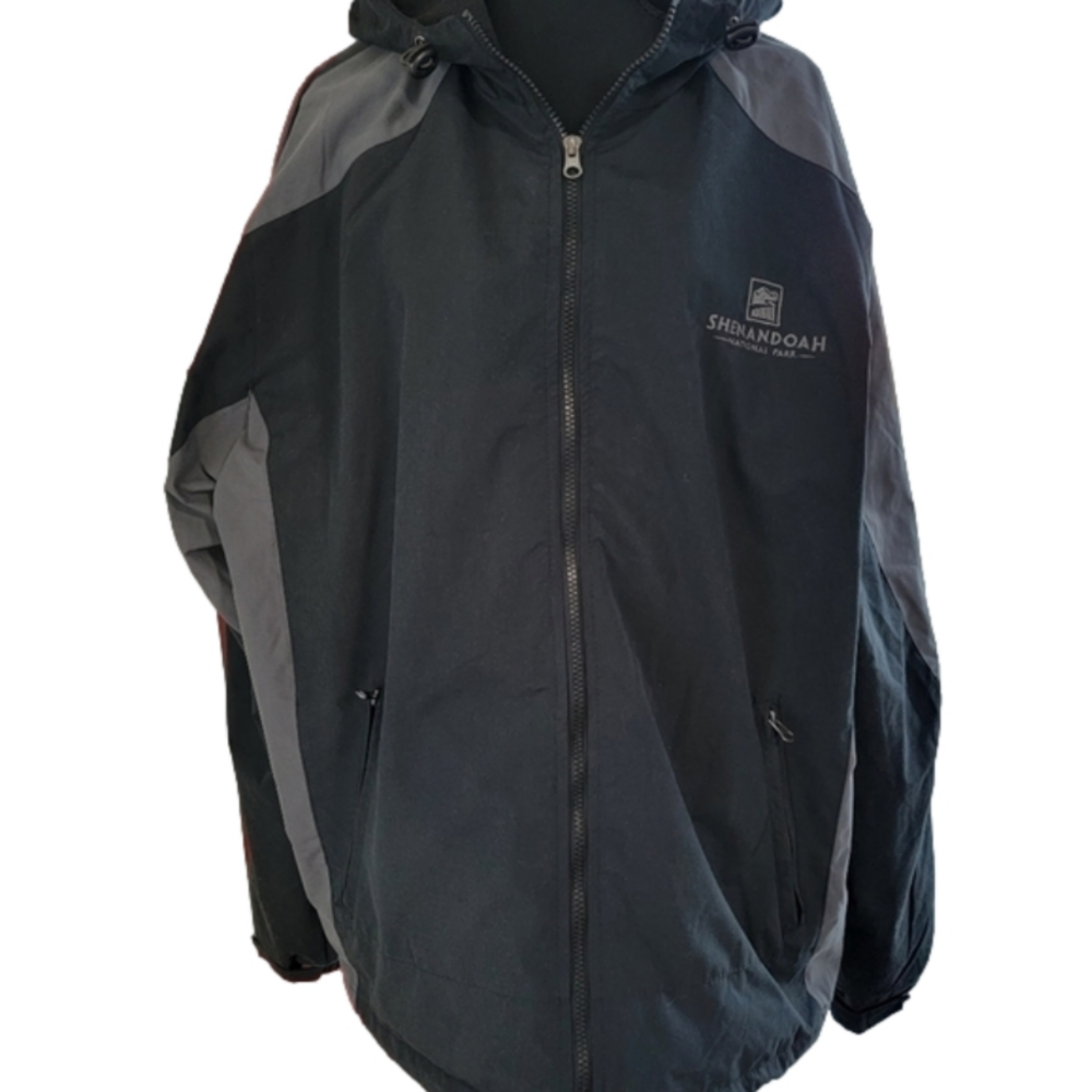 Shenandoah National Park Mens Arctic Image Hooded Weatherproof Jacket Size XXL